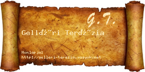 Gelléri Terézia névjegykártya